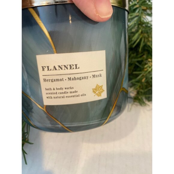 Bath & Body Works “Flannel” NEW 3 Wick Candle - Picture 2 of 6